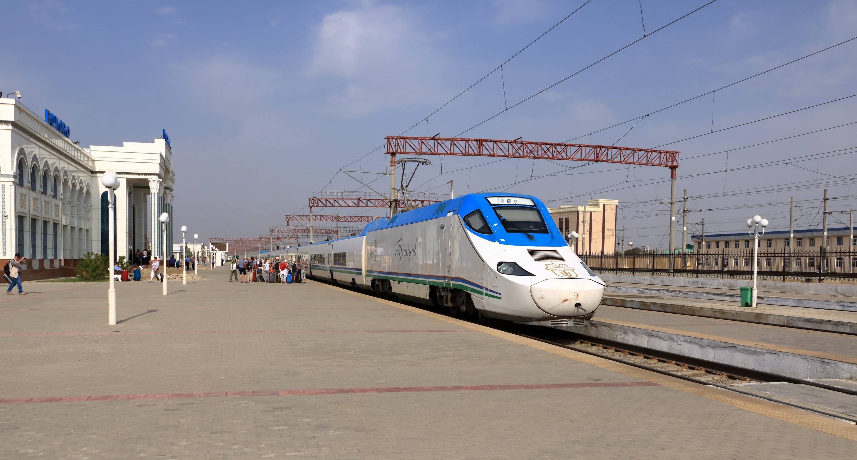 Intercity Train Afrosiyob Waiting For Passengers