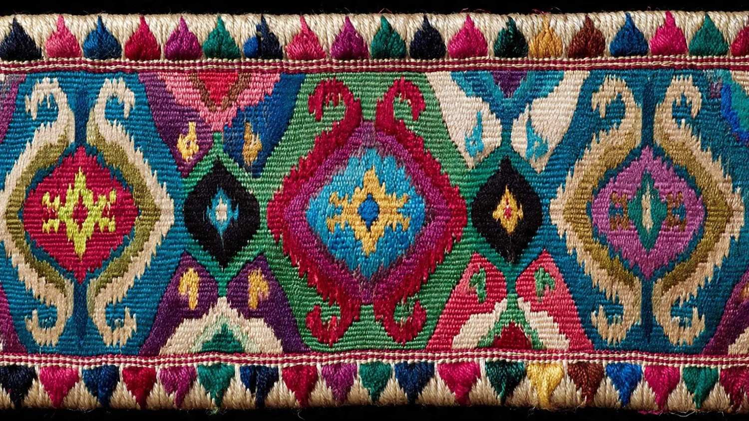 Traditional Embroidery Of A Carpet In Uzbekistan