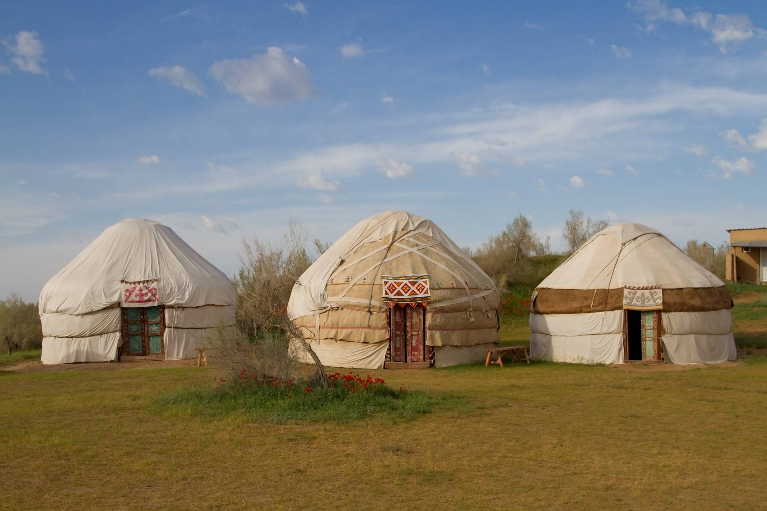 Yurt Camping Grounds Are Found In Aydarkul Lake